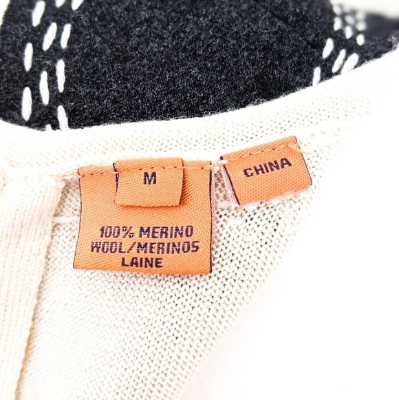 Tory Burch EMBELLISHED Long Sleeve Sweater 100% Merino Wool - Picture 7 of 8